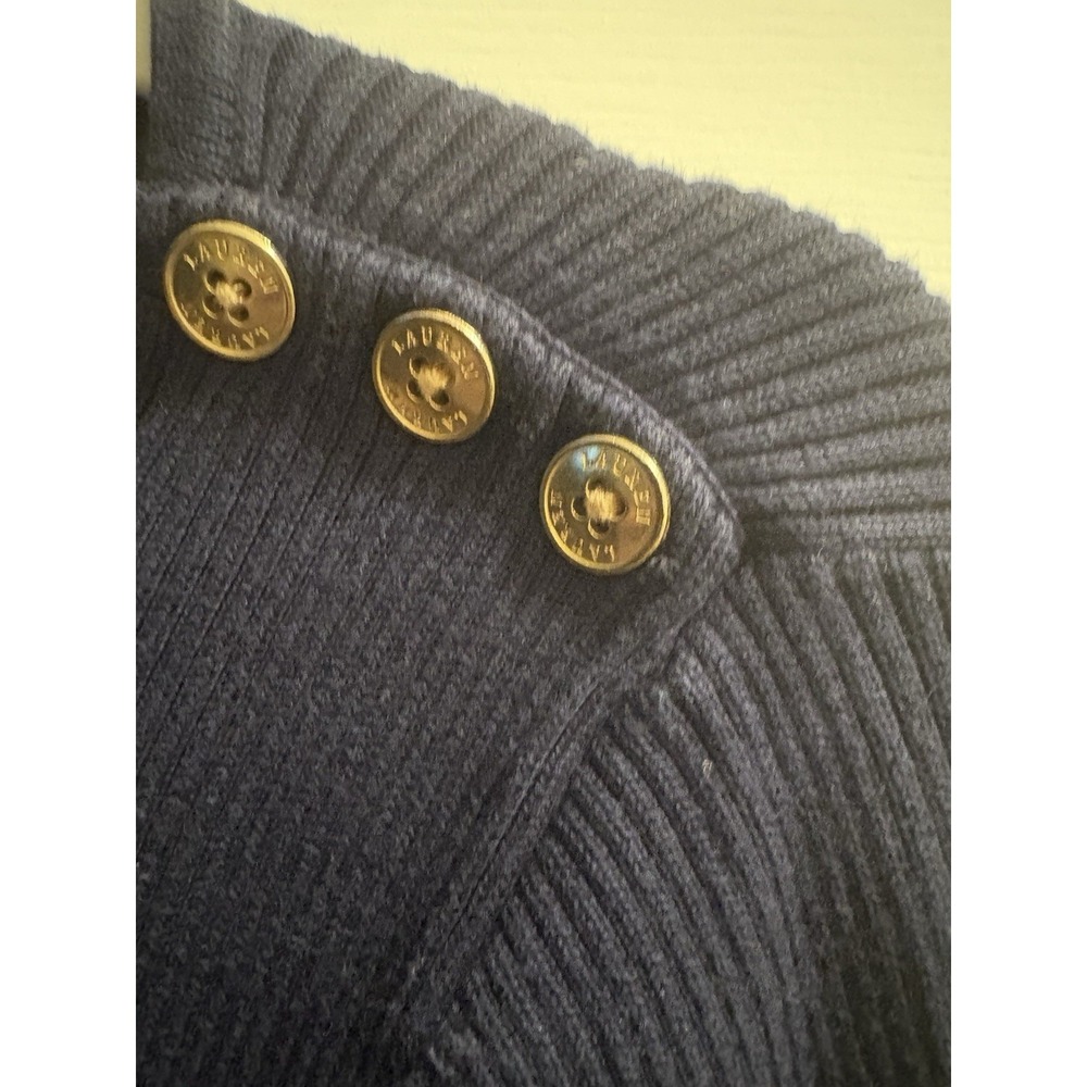 Ralph Lauren Sweater Women's Navy Striped Petite XS - Picture 4 of 4